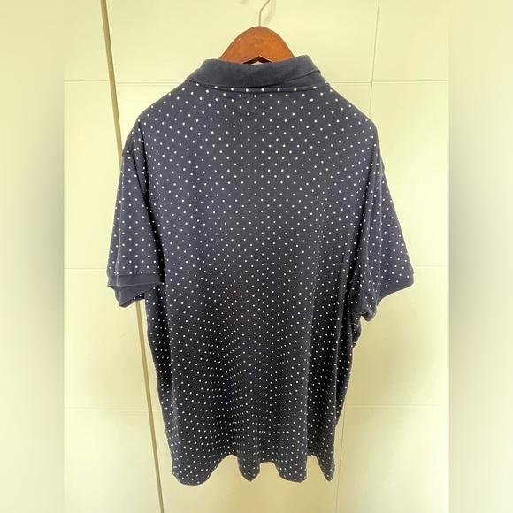 Polo Ralph Lauren Navy Blue Polka Dot Three Button Polo Shirt - XXL EUC - Picture 4 of 4